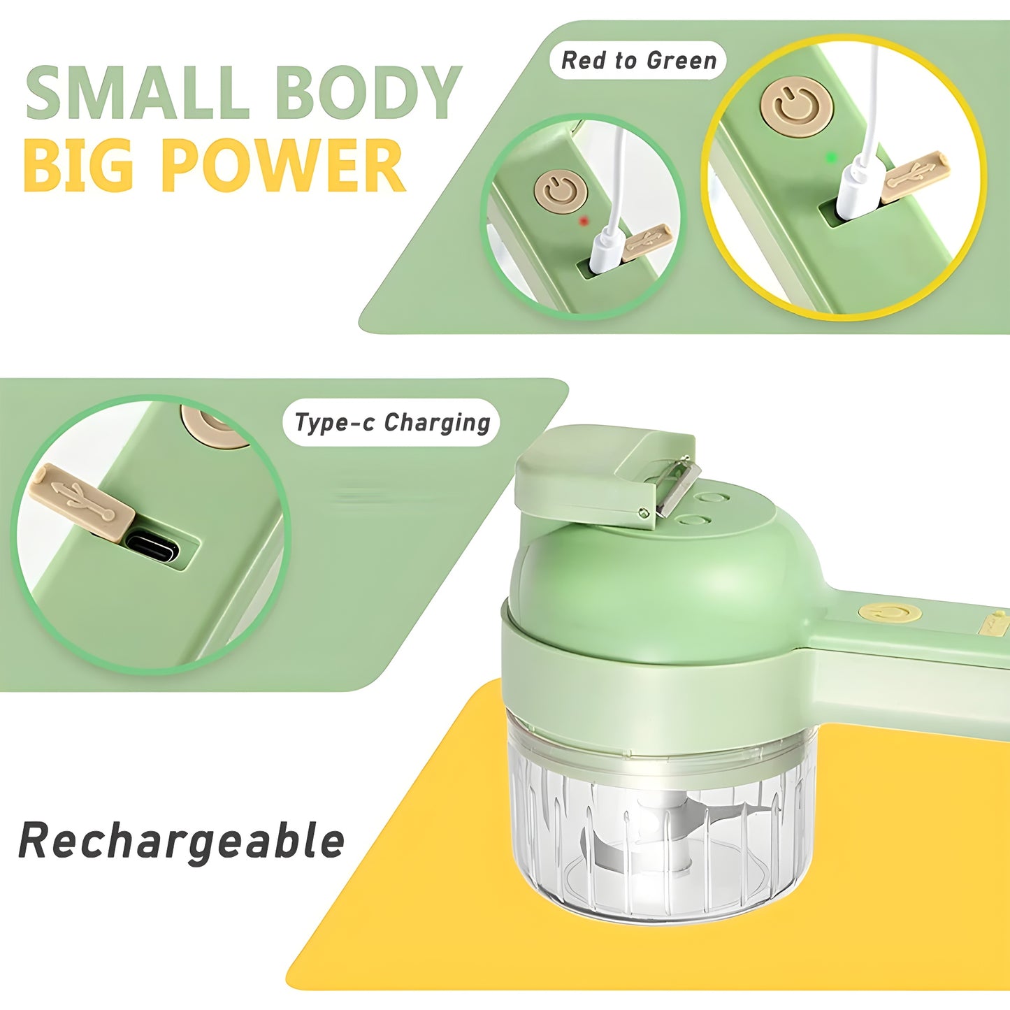4 in 1 Multi-Functional Portable Electric Vegetable Cutter